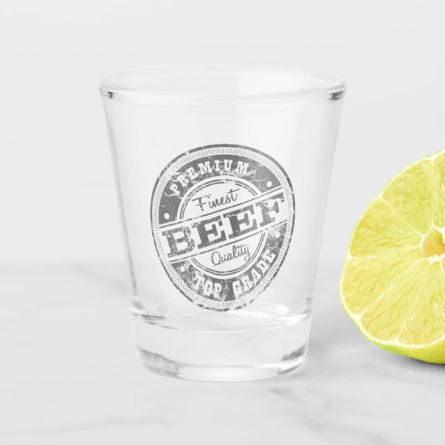 Verre A Shot Boeuf de qualité supérieure-Gris (Devant)