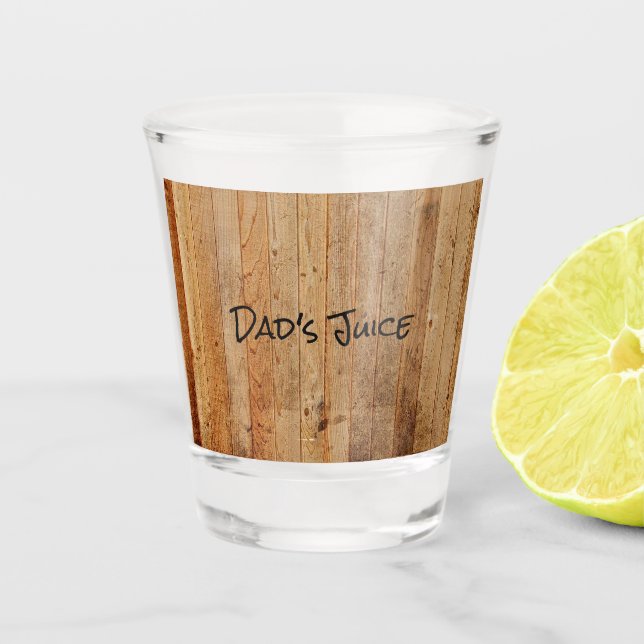 Verre A Shot Bois personnalisé rustique pays Brown noir papa (Devant)