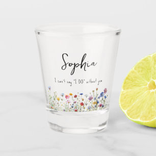 Verre A Shot Boîte cadeau Bridesmaid Fleurs sauvages