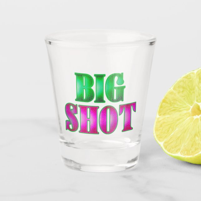 Verre A Shot Bold “Big Shot” Green & Pink Shot Glass  (Devant)