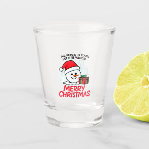 Verre A Shot Bonhomme de neige enflammé Noël Mini fête drôle
