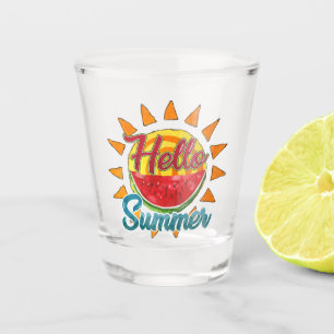 Verre A Shot Bonjour été Watercolor Watermelon & Vibrant Sun