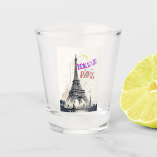 Verre A Shot Bonjour Paris coloré