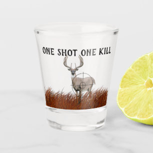 Verre A Shot BONNE BATTE UNE FOIS TOMBÉE Buck Deer Silhouette
