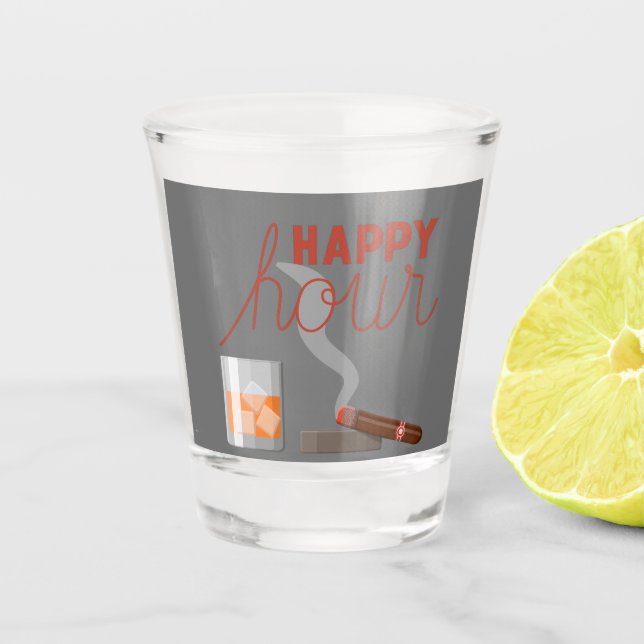 Verre A Shot Bonne heure avec Bourbon et Cigar (Devant)