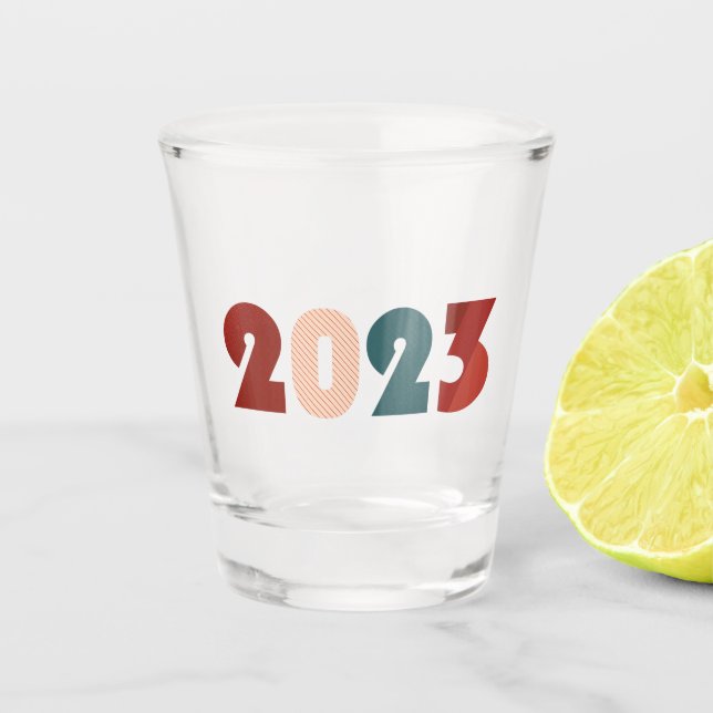 Verre A Shot Bonne nouvelle année 2023 texte (Devant)