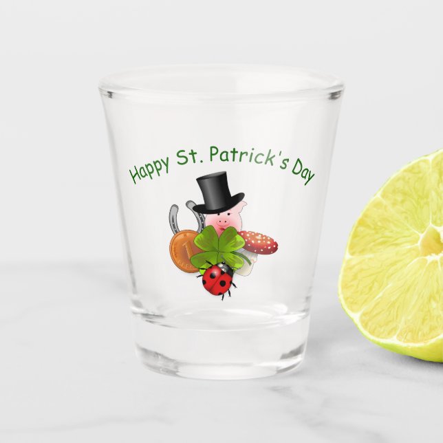 Verre A Shot Bonne Saint Patrick's Day (Devant)