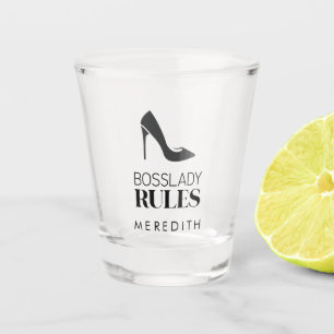 Verre A Shot Boss Lady Rules Stiletto Logo Personnalisé
