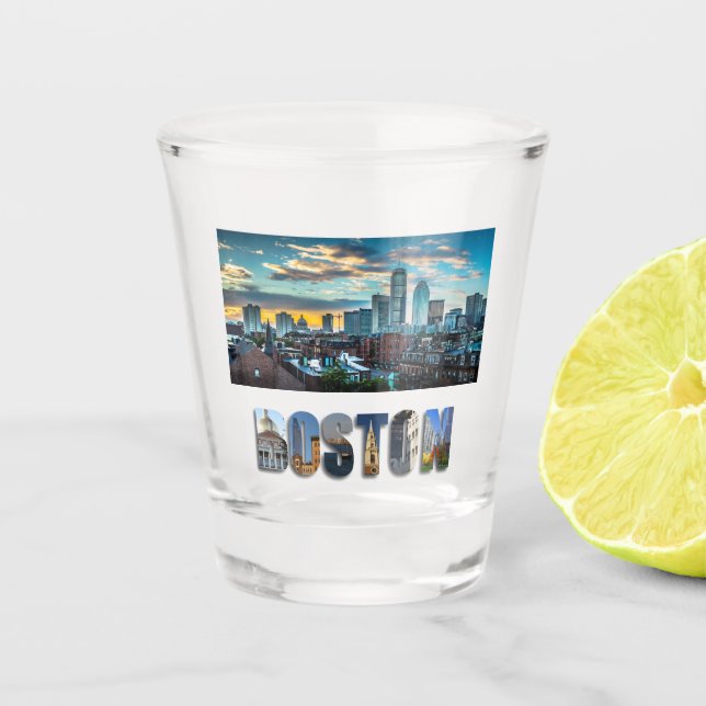 Verre A Shot Boston Massachusetts City Skyline Photo Voyage (Devant)