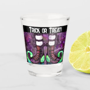 Verre A Shot Bottes de sorcière d'Halloween Whimsical violet ve
