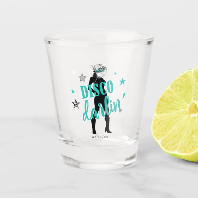Verre A Shot Bottes 'n Bling Disco Darlin' Turquoise ID925  (Devant)