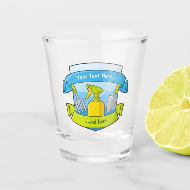Verre A Shot Bouclier de jardinage avec bannières (Devant)
