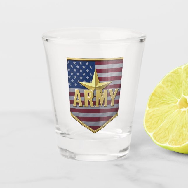 Verre A Shot Bouclier du drapeau de l'armée (Devant)