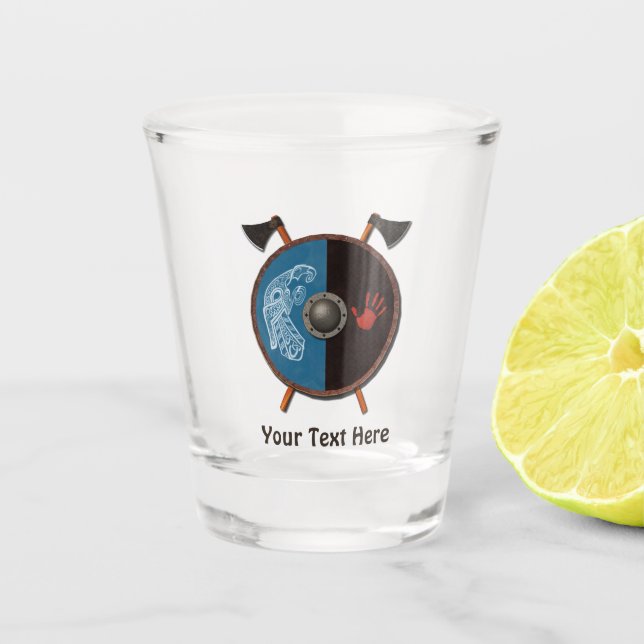 Verre A Shot Bouclier viking et axes (Devant)
