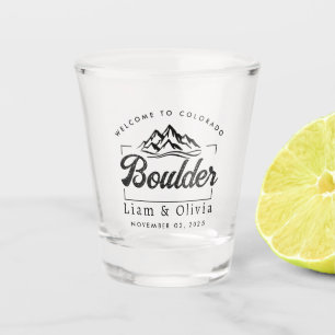 Verre A Shot Boulder Colorado Mariage minimaliste Bienvenue