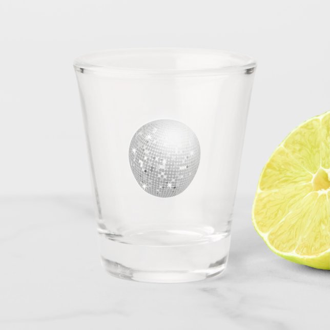 Verre A Shot Boule de disco argentée Rétro 70s (Devant)