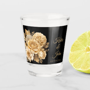 Verre A Shot Bouquet-Argent Fleur Neutre/Danser Frappée