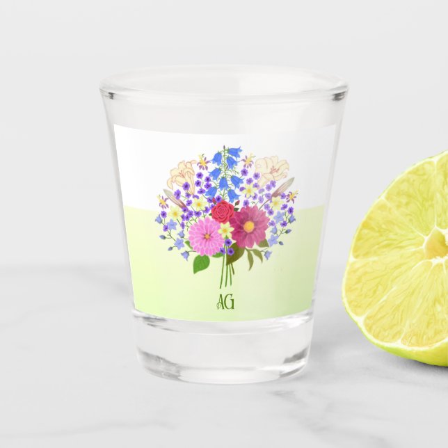 Verre A Shot Bouquet de fleurs jaune (Devant)