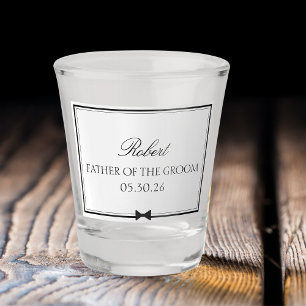 Verre A Shot Bowtie classique personnalisée Père de la salle