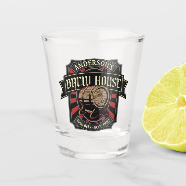 Verre A Shot Brasserie personnalisée Étiquette Bière Brasserie  (Devant)