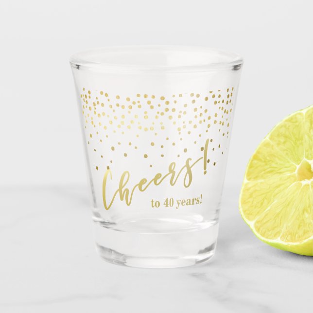 Verre A Shot Bravo à 40 ans ! Épercées d'or glamour (Devant)