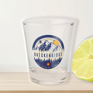 Verre A Shot Breckenridge Colorado Drapeau Montagne Ski Souveni