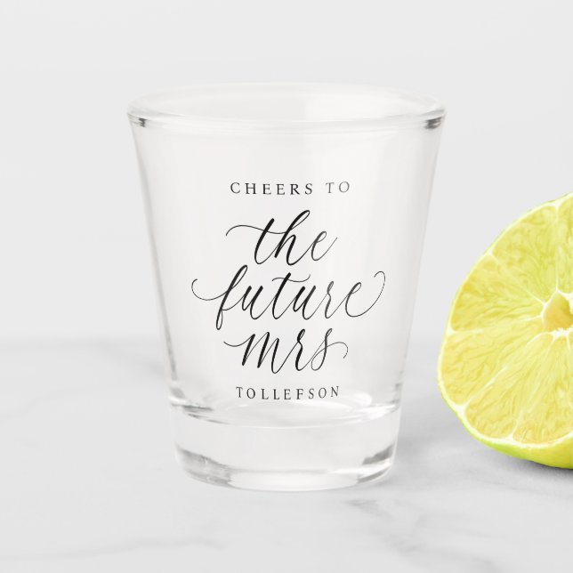 Verre A Shot Bride Future Mrs Elegant Modern Bridal Shower (Devant)