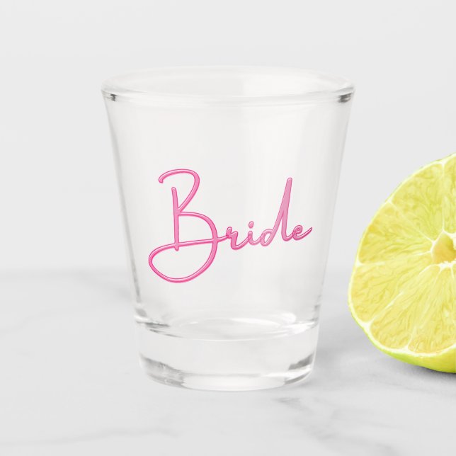 Verre A Shot Bride rose chaude (Devant)