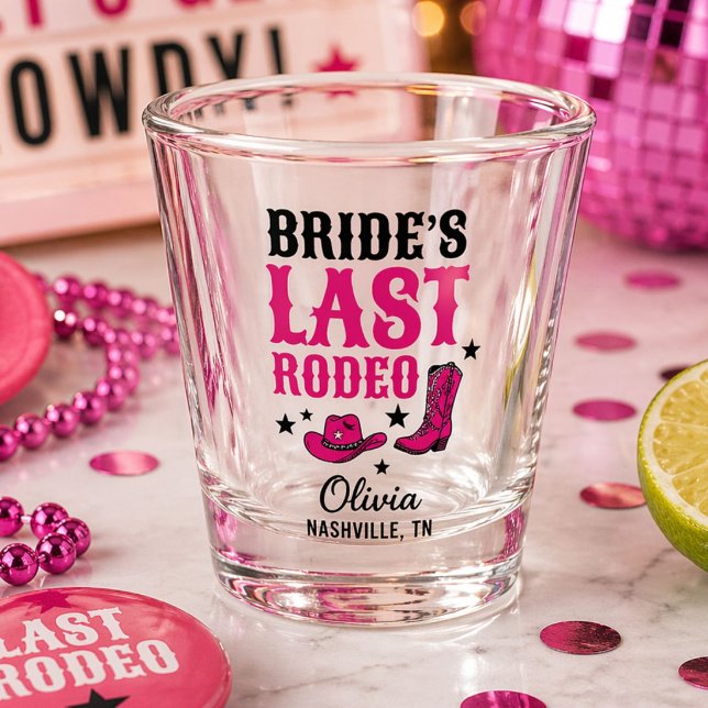 Verre A Shot Bride’s Last Rodeo Western Bachelorette Favor (Créateur téléchargé)
