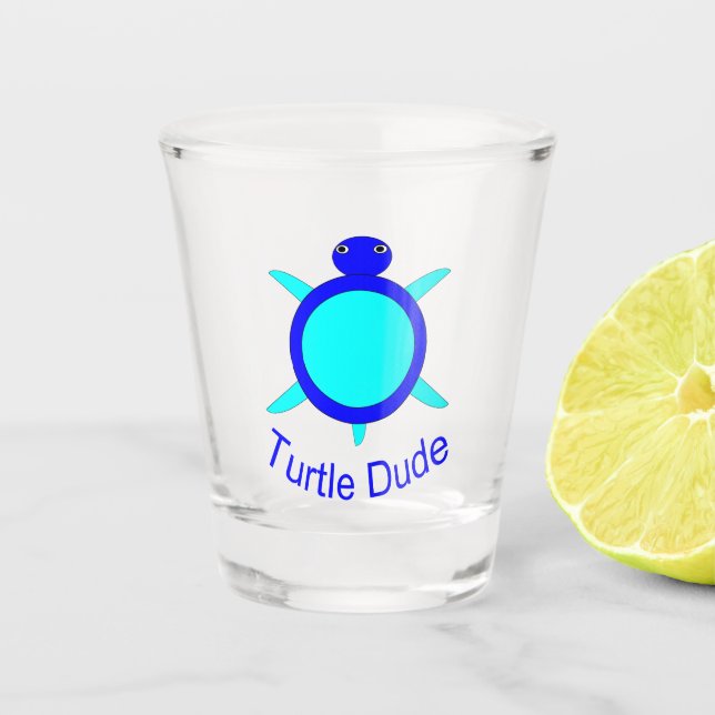 Verre A Shot Bright Blue Turtle Dude (Devant)
