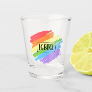 Verre A Shot Brushstrokes LGBTQ Arc-en-ciel