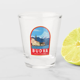 Verre A Shot Budva Montenegro Retro Travel Art Vintage