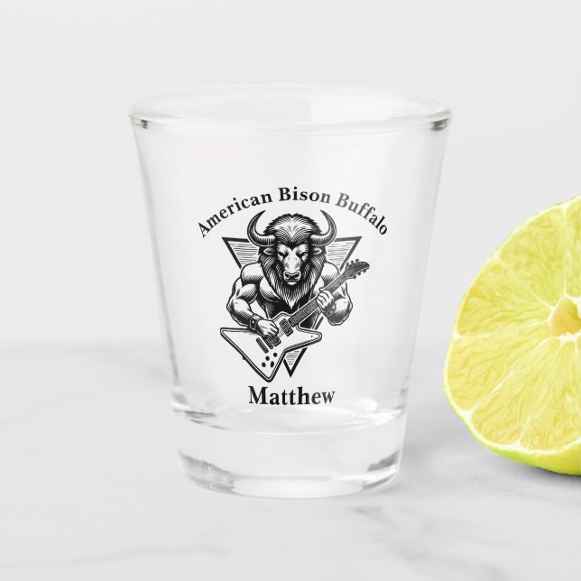 Verre A Shot Buffle de bison d'or à fouler sur la guitare (Devant)