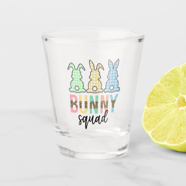 Verre A Shot Bunny Squad | Chasse aux oeufs de Pâques Cute Bunn (Devant)
