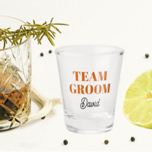 Verre A Shot Burange Orange Mariage Team Groom Personnalisé