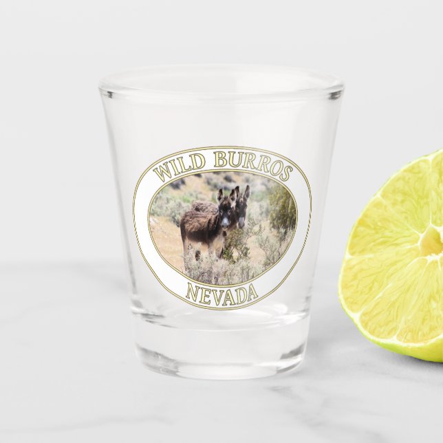 Verre A Shot Burros sauvages / ânes du Nevada (Devant)