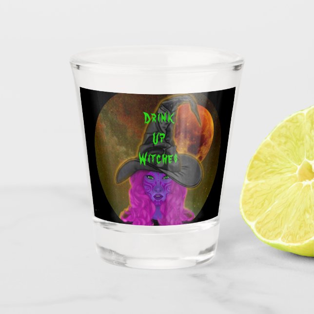 Verre A Shot Buvez Sorcières Halloween  (Devant)