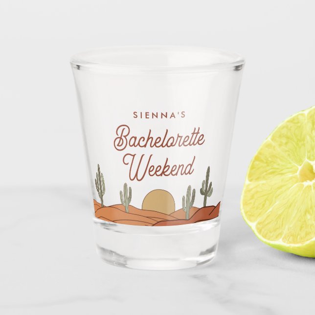 Verre A Shot Cactus Bachelorette Parti Désert Thématique (Devant)