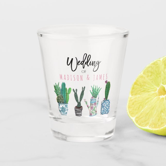 Verre A Shot Cactus Succulent | Fiesta Party | MARIAGE | (Devant)
