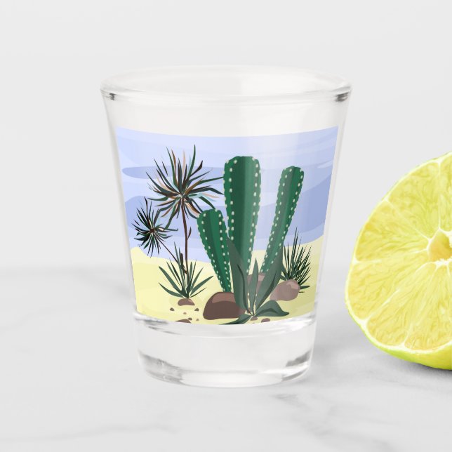 Verre A Shot Cactus, succulents. (Devant)