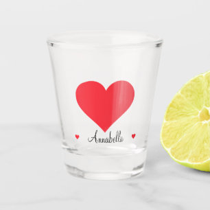 Verre A Shot Cadeau Cute Avec Grand Coeur Rouge Nom Cool Modern