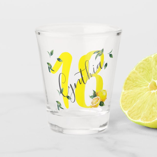 Verre A Shot Cadeau d'anniversaire de citron | 18e | 21e | 40e  (Devant)