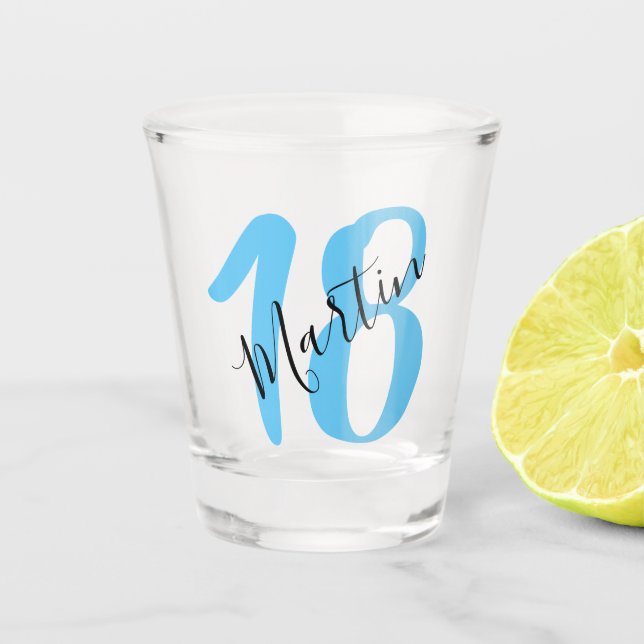 Verre A Shot Cadeau d'anniversaire personnalisé | 18e | 21e | 4 (Devant)