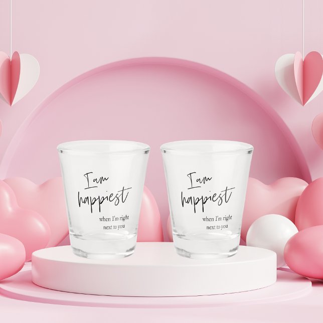 Verre A Shot Cadeau de citation romantique noire tendance (Créateur téléchargé)