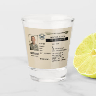 Verre A Shot Cadeau de dossier de service militaire de l'armée