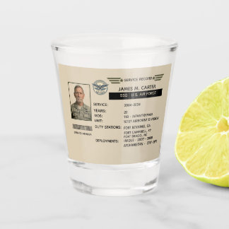 Verre A Shot Cadeau de dossier de service militaire de l'armée 