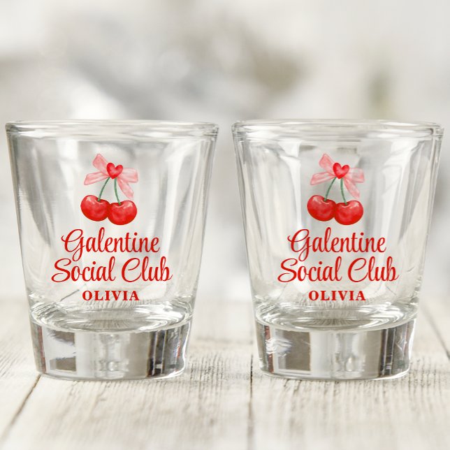 Verre A Shot Cadeau de faveur de fête personnalisé de Galentine (Créateur téléchargé)