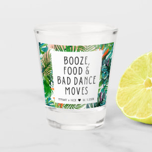 Verre A Shot Cadeau de mariage drôle de feuille tropicale de pl