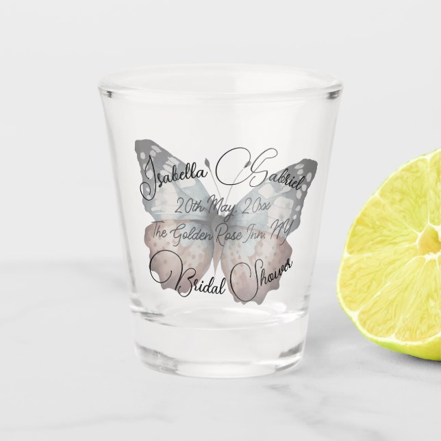 Verre A Shot Cadeau de Mariage Papillon Beau (Devant)