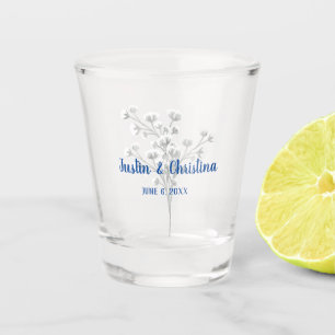 Verre A Shot Cadeau de mariage personnalisable Fleur grise
